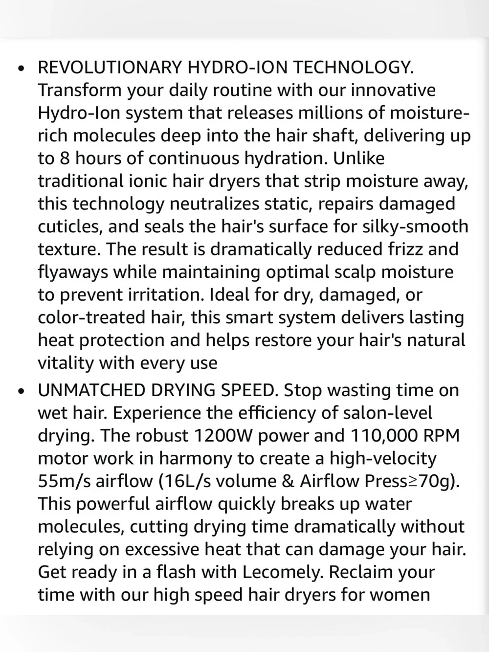 Lecomely hydro lonic